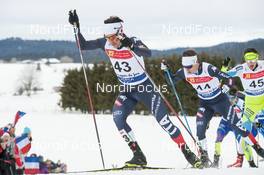 24.01.2016, Chaux-Neuve, France (FRA): Lukas Runggaldier (ITA), Armin Bauer (ITA), Gasper Berlot (SLO) - FIS world cup nordic combined, individual gundersen HS118/10km, Chaux-Neuve (FRA). www.nordicfocus.com. © Becker/NordicFocus. Every downloaded picture is fee-liable.