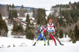 24.01.2016, Chaux-Neuve, France (FRA): Manuel Faisst (GER), Maxime Laheurte (FRA) - FIS world cup nordic combined, individual gundersen HS118/10km, Chaux-Neuve (FRA). www.nordicfocus.com. © Becker/NordicFocus. Every downloaded picture is fee-liable.