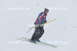 31.01.2016, Seefeld, Austria (AUT): Hill's worker on the landing   - FIS world cup nordic combined, individual gundersen HS109/15km, Seefeld (AUT). www.nordicfocus.com. © Modica/NordicFocus. Every downloaded picture is fee-liable.