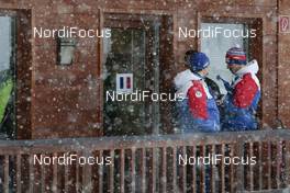 31.01.2016, Seefeld, Austria (AUT): French Coaches speaks about Jumping Hill conditions   - FIS world cup nordic combined, individual gundersen HS109/15km, Seefeld (AUT). www.nordicfocus.com. © Modica/NordicFocus. Every downloaded picture is fee-liable.