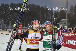 19.02.2016, Lahti, Finland (FIN): Eric Frenzel (GER), Akito Watabe (JPN), (l-r)  - FIS world cup nordic combined, individual gundersen HS130/10km, Lahti (FIN). www.nordicfocus.com. © Felgenhauer/NordicFocus. Every downloaded picture is fee-liable.