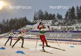 19.02.2016, Lahti, Finland (FIN): Jan Schmid (NOR), Eric Frenzel (GER), Akito Watabe (JPN), (l-r)  - FIS world cup nordic combined, individual gundersen HS130/10km, Lahti (FIN). www.nordicfocus.com. © Felgenhauer/NordicFocus. Every downloaded picture is fee-liable.