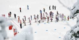 21.02.2016, Lahti, Finland (FIN): line up of the athletes   - FIS world cup nordic combined, individual gundersen HS130/10km, Lahti (FIN). www.nordicfocus.com. © Felgenhauer/NordicFocus. Every downloaded picture is fee-liable.