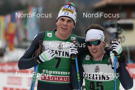 27.02.2016, Val di Fiemme, Italy (ITA): Samuel Costa (ITA), Armin Bauer (ITA), (l-r)  - FIS world cup nordic combined, individual gundersen HS134/10km, Val di Fiemme (ITA). www.nordicfocus.com. © Modica/NordicFocus. Every downloaded picture is fee-liable.