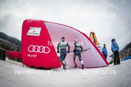27.02.2016, Val di Fiemme, Italy (ITA): Audi Air Tunnel in the Entrance of the stadium   - FIS world cup nordic combined, individual gundersen HS134/10km, Val di Fiemme (ITA). www.nordicfocus.com. © Modica/NordicFocus. Every downloaded picture is fee-liable.