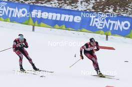26.02.2016, Val di Fiemme, Italy (ITA): Bernhard Gruber (AUT), Philipp Orter (AUT), (l-r)  - FIS world cup nordic combined, team sprint HS134/2x7.5km, Val di Fiemme (ITA). www.nordicfocus.com. © Modica/NordicFocus. Every downloaded picture is fee-liable.