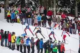 05.03.2016, Schonach, Germany (GER): Magnus Krog (NOR), Eric Frenzel (GER), Jan Schmid (NOR), Akito Watabe (JPN), (l-r)  - FIS world cup nordic combined, individual gundersen HS106/10km, Schonach (GER). www.nordicfocus.com. © Modica/NordicFocus. Every downloaded picture is fee-liable.