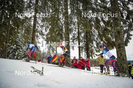 05.03.2016, Schonach, Germany (GER): Magnus Krog (NOR), Eric Frenzel (GER), Jan Schmid (NOR), (l-r)  - FIS world cup nordic combined, individual gundersen HS106/10km, Schonach (GER). www.nordicfocus.com. © Modica/NordicFocus. Every downloaded picture is fee-liable.