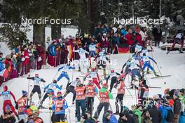 05.03.2016, Schonach, Germany (GER): Competitors skiing in the longest uphill of the Schonach's cross country stadium (l-r)  - FIS world cup nordic combined, individual gundersen HS106/10km, Schonach (GER). www.nordicfocus.com. © Modica/NordicFocus. Every downloaded picture is fee-liable.