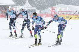 04.03.2016, Schonach, Germany (GER): Italian team and french team at change   - FIS world cup nordic combined, team HS106/4x5km, Schonach (GER). www.nordicfocus.com. © Modica/NordicFocus. Every downloaded picture is fee-liable.
