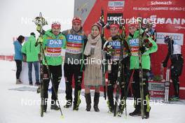 04.03.2016, Schonach, Germany (GER): Fabian Riessle (GER), Johannes Rydzek (GER), Manuel Faisst (GER), Eric Frenzel (GER), (l-r) - FIS world cup nordic combined, team HS106/4x5km, Schonach (GER). www.nordicfocus.com. © Modica/NordicFocus. Every downloaded picture is fee-liable.