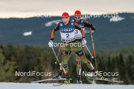 04.12.2016, Lillehammer, Norway (NOR): Eric Frenzel (GER), Bjoern Kircheisen (GER), (l-r)  - FIS world cup nordic combined, individual gundersen HS138/10km, Lillehammer (NOR). www.nordicfocus.com. © Modica/NordicFocus. Every downloaded picture is fee-liable.