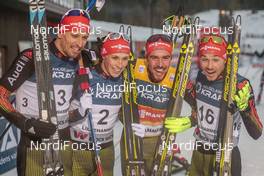 04.12.2016, Lillehammer, Norway (NOR): Bjoern Kircheisen (GER), Eric Frenzel (GER), Johannes Rydzek ( GER  ), Fabian Riessle ( GER  ), (l-r)  - FIS world cup nordic combined, individual gundersen HS138/10km, Lillehammer (NOR). www.nordicfocus.com. © Modica/NordicFocus. Every downloaded picture is fee-liable.