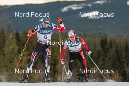 04.12.2016, Lillehammer, Norway (NOR): Wilhelm Denifl (AUT), Takehiro Watanabe (JPN), (l-r)  - FIS world cup nordic combined, individual gundersen HS138/10km, Lillehammer (NOR). www.nordicfocus.com. © Modica/NordicFocus. Every downloaded picture is fee-liable.