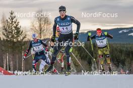 04.12.2016, Lillehammer, Norway (NOR): Magnus Krog ( NOR  ), Tim Hug ( SUI  ), Fabian Riessle ( GER  ), (l-r)  - FIS world cup nordic combined, individual gundersen HS138/10km, Lillehammer (NOR). www.nordicfocus.com. © Modica/NordicFocus. Every downloaded picture is fee-liable.