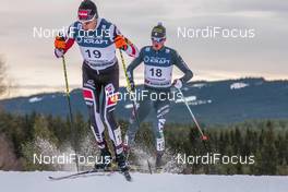 04.12.2016, Lillehammer, Norway (NOR): David Pommer ( AUT  ), Samuel Costa ( ITA  ), (l-r)  - FIS world cup nordic combined, individual gundersen HS138/10km, Lillehammer (NOR). www.nordicfocus.com. © Modica/NordicFocus. Every downloaded picture is fee-liable.