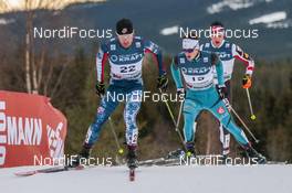 04.12.2016, Lillehammer, Norway (NOR): Bryan Fletcher ( USA  ), Antoine Gerard ( FRA  ), (l-r)  - FIS world cup nordic combined, individual gundersen HS138/10km, Lillehammer (NOR). www.nordicfocus.com. © Modica/NordicFocus. Every downloaded picture is fee-liable.