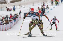 04.12.2016, Lillehammer, Norway (NOR): Bjoern Kircheisen (GER), Eric Frenzel (GER), Takehiro Watanabe (JPN), (l-r)  - FIS world cup nordic combined, individual gundersen HS138/10km, Lillehammer (NOR). www.nordicfocus.com. © Modica/NordicFocus. Every downloaded picture is fee-liable.