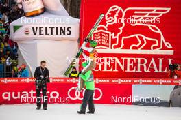 01.01.2016, Garmisch, Germany (GER): the winner Peter Prevc (SLO) carried by Robert Kranjec (SLO) - FIS world cup ski jumping, four hills tournament, individual HS140, Garmisch (GER). www.nordicfocus.com. © Laiho/NordicFocus. Every downloaded picture is fee-liable.