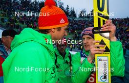 03.01.2016, Innsbruck, Austria (AUT): (l-r) The coach Werner Schuster (AUT) and Severin Freund (GER), Fischer - FIS world cup ski jumping, four hills tournament, individual HS130, Innsbruck (AUT). www.nordicfocus.com. © Laiho/NordicFocus. Every downloaded picture is fee-liable.