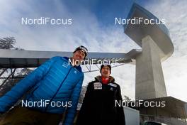 03.01.2016, Innsbruck, Austria (AUT): (l-r) Berni Schoedler (SUI), the team leader of team Switzerland and Pipo Schoedler (SUI), the headcoach of team Switzerland - FIS world cup ski jumping, four hills tournament, individual HS130, Innsbruck (AUT). www.nordicfocus.com. © Laiho/NordicFocus. Every downloaded picture is fee-liable.