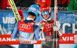 06.01.2016, Bischofshofen, Austria (AUT): (l-r) Andrzej Stekala (POL) and Stephan Leyhe (GER) - FIS world cup ski jumping, four hills tournament, individual HS140, Bischofshofen (AUT). www.nordicfocus.com. © Laiho/NordicFocus. Every downloaded picture is fee-liable.