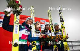 06.02.2016, Oslo, Norway (NOR): (l-r) Taku Takeuchi (JPN), Fischer, Kento Sakuyama (JPN), Fischer, Daiki Ito (JPN), Fischer and Noriaki Kasai (JPN), Fischer - FIS world cup ski jumping, team HS134, Oslo (NOR). www.nordicfocus.com. © Laiho/NordicFocus. Every downloaded picture is fee-liable.