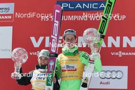 18.03.2016, Planica, Slovenia (SLO): Sara Takanashi (JPN), Peter Prevc (SLO), (l-r) - FIS world cup ski flying, cups, Planica (SLO). www.nordicfocus.com. © Modica/NordicFocus. Every downloaded picture is fee-liable.