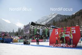 20.03.2016, Planica, Slovenia (SLO): Robert Kranjec (SLO), Peter Prevc (SLO), Johann Andre Forfang (NOR), (l-r) - FIS world cup ski flying, individual HS225, Planica (SLO). www.nordicfocus.com. © Modica/NordicFocus. Every downloaded picture is fee-liable.