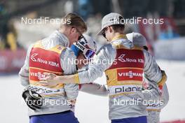 19.03.2016, Planica, Slovenia (SLO): Anders Fannemel (NOR), Kenneth Gangnes (NOR), Daniel Andre Tande (NOR), Johann Andre Forfang (NOR), (l-r)  - FIS world cup ski flying, team HS225, Planica (SLO). www.nordicfocus.com. © Modica/NordicFocus. Every downloaded picture is fee-liable.
