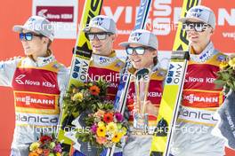 19.03.2016, Planica, Slovenia (SLO): Johann Andre Forfang (NOR), Kenneth Gangnes (NOR), Anders Fannemel (NOR), Daniel Andre Tande (NOR), (l-r) - FIS world cup ski flying, team HS225, Planica (SLO). www.nordicfocus.com. © Modica/NordicFocus. Every downloaded picture is fee-liable.