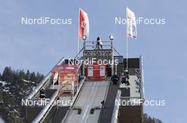 30.01.2016, Oberstdorf, Germany (GER): Event Feature: The inrun - FIS world cup ski jumping ladies, individual HS106, Oberstdorf (GER). www.nordicfocus.com. © Manzoni/NordicFocus. Every downloaded picture is fee-liable.