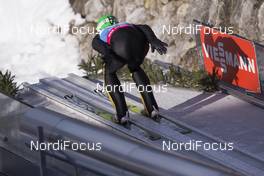30.01.2016, Oberstdorf, Germany (GER): Event Feature: prejumper in the inrun - FIS world cup ski jumping ladies, individual HS106, Oberstdorf (GER). www.nordicfocus.com. © Manzoni/NordicFocus. Every downloaded picture is fee-liable.