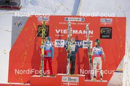 30.01.2016, Oberstdorf, Germany (GER): Daniela Iraschko-Stolz (AUT), Sara Takanashi (JPN), Ema Klinec (SLO), (l-r) - FIS world cup ski jumping ladies, individual HS106, Oberstdorf (GER). www.nordicfocus.com. © Manzoni/NordicFocus. Every downloaded picture is fee-liable.