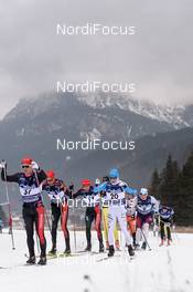 31.01.2016, Molina di Fiemme, Italy (ITA): Snorri Einarsson (NOR), Anders Aukland (NOR), Tord Asle Gjerdalen (NOR), Bill Impola (SWE), (l-r)  - Ski Classics and FIS Marathon Cup Marcialonga, Molina di Fiemme (ITA). www.nordicfocus.com. © Rauschendorfer/NordicFocus. Every downloaded picture is fee-liable.