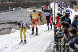 31.01.2016, Molina di Fiemme, Italy (ITA): Oeystein Pettersen (NOR), Petter Eliassen (NOR), Snorri Einarsson (NOR), (l-r)  - Ski Classics and FIS Marathon Cup Marcialonga, Molina di Fiemme (ITA). www.nordicfocus.com. © Rauschendorfer/NordicFocus. Every downloaded picture is fee-liable.