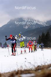 31.01.2016, Molina di Fiemme, Italy (ITA): Oyvind Moen Fjeld (NOR), Bruno Debertolis (ITA), Toni Livers (SUI), Oeystein Pettersen (NOR), (l-r)  - Ski Classics and FIS Marathon Cup Marcialonga, Molina di Fiemme (ITA). www.nordicfocus.com. © Rauschendorfer/NordicFocus. Every downloaded picture is fee-liable.