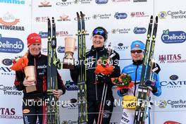 31.01.2016, Molina di Fiemme, Italy (ITA): Katerina Smutna (AUT), Britta Johansson Norgren (SWE), Seraina Boner (SUI), (l-r) - Ski Classics and FIS Marathon Cup Marcialonga, Molina di Fiemme (ITA). www.nordicfocus.com. © Rauschendorfer/NordicFocus. Every downloaded picture is fee-liable.