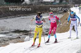 31.01.2016, Molina di Fiemme, Italy (ITA): Oyre Slind Astrid (NOR), Emilia Lindstedt (SWE), Annika Loefstroem (SWE), (l-r)  - Ski Classics and FIS Marathon Cup Marcialonga, Molina di Fiemme (ITA). www.nordicfocus.com. © Rauschendorfer/NordicFocus. Every downloaded picture is fee-liable.
