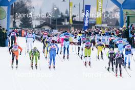 31.01.2016, Molina di Fiemme, Italy (ITA): Start of the women's race - Ski Classics and FIS Marathon Cup Marcialonga, Molina di Fiemme (ITA). www.nordicfocus.com. © Rauschendorfer/NordicFocus. Every downloaded picture is fee-liable.