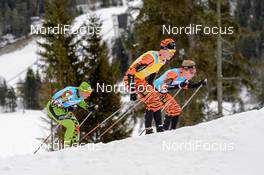07.02.2016, Seefeld, Austria (AUT): Stanislav Rezac (CZE), Petter Eliassen (NOR), Anders Hoest (NOR), (l-r)  - Visma Ski Classics Kaiser Maximilian Lauf, Seefeld (AUT). www.nordicfocus.com. © Rauschendorfer/NordicFocus. Every downloaded picture is fee-liable.