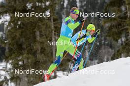 07.02.2016, Seefeld, Austria (AUT): Lukas Bauer (CZE), Nicolas Bormolini (ITA), (l-r)  - Visma Ski Classics Kaiser Maximilian Lauf, Seefeld (AUT). www.nordicfocus.com. © Rauschendorfer/NordicFocus. Every downloaded picture is fee-liable.