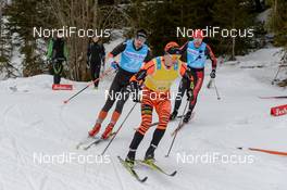 07.02.2016, Seefeld, Austria (AUT): Erik Melin Soederstroem (SWE), Petter Eliassen (NOR), Tord Asle Gjerdalen (NOR), (l-r)  - Visma Ski Classics Kaiser Maximilian Lauf, Seefeld (AUT). www.nordicfocus.com. © Rauschendorfer/NordicFocus. Every downloaded picture is fee-liable.