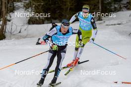 07.02.2016, Seefeld, Austria (AUT): Thomas Freimuth (GER), Martti Himma (EST), (l-r)  - Visma Ski Classics Kaiser Maximilian Lauf, Seefeld (AUT). www.nordicfocus.com. © Rauschendorfer/NordicFocus. Every downloaded picture is fee-liable.