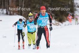 07.02.2016, Seefeld, Austria (AUT): Valerio Leccardi (SUI), Oeyvind Moen Fjeld (NOR), (l-r)  - Visma Ski Classics Kaiser Maximilian Lauf, Seefeld (AUT). www.nordicfocus.com. © Rauschendorfer/NordicFocus. Every downloaded picture is fee-liable.