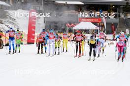 07.02.2016, Seefeld, Austria (AUT): Start of the women's race - Visma Ski Classics Kaiser Maximilian Lauf, Seefeld (AUT). www.nordicfocus.com. © Rauschendorfer/NordicFocus. Every downloaded picture is fee-liable.