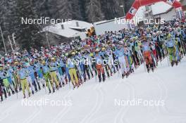 13.02.2016, Cortina-Toblach, Italy (ITA): The start of the men's race   - Ski Classics, Cortina-Toblach (ITA). www.nordicfocus.com. © Modica/NordicFocus. Every downloaded picture is fee-liable.