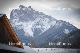 13.02.2016, Cortina-Toblach, Italy (ITA): Competitors surrounded by beautiful mountais in Braies   - Ski Classics, Cortina-Toblach (ITA). www.nordicfocus.com. © Modica/NordicFocus. Every downloaded picture is fee-liable.