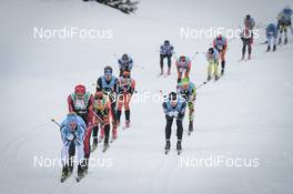 13.02.2016, Cortina-Toblach, Italy (ITA): Group of athletes after the start  - Ski Classics, Cortina-Toblach (ITA). www.nordicfocus.com. © Modica/NordicFocus. Every downloaded picture is fee-liable.