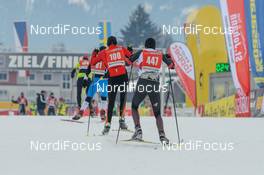 13.-14.02.2016, St. Johann Austria (AUT): age group athletes near the finish line - Int. Tiroler Koasaloppet, St. Johann (AUT). www.nordicfocus.com. © Rauschendorfer/NordicFocus. Every downloaded picture is fee-liable.